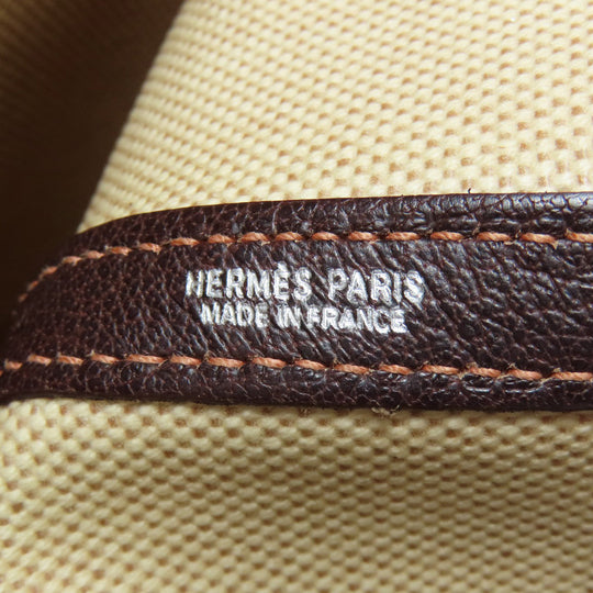 HERMES Tote Bag Tower ash Brown Garden Party PM Maroon SilverMetal Women Used Authentic