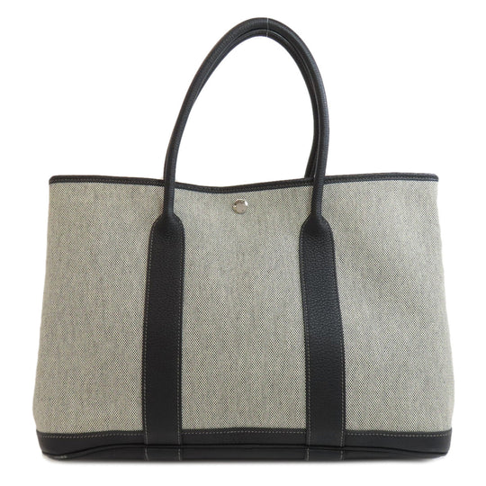 HERMES Tote Bag Tower ash gray Garden Party PM SilverMetal Women Used Authentic