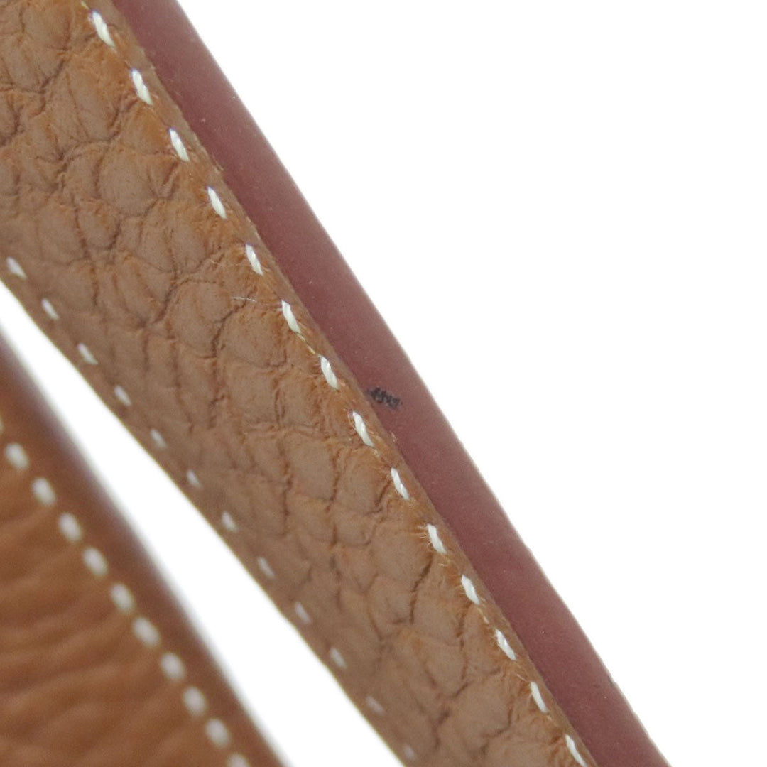 HERMES Handbag Taurillon Clemence Brown Picotin Lock MM Gold SilverMetal
