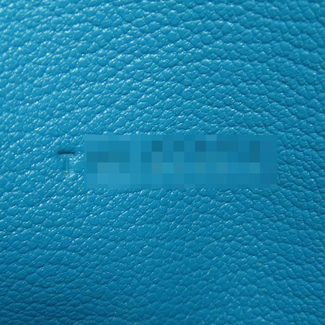HERMES Long Wallet Purse Togo blue Azap Classic Long Turquoise SilverMetal