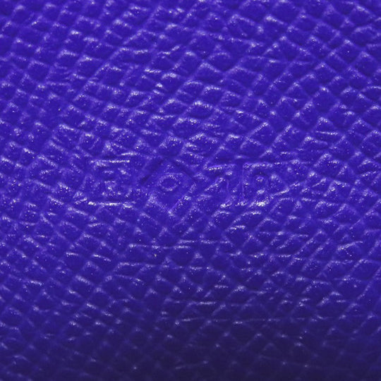 HERMES Long Wallet Purse Epsom purple Bearn Soufflet Blue Electric Silver Metal Women Used Authentic