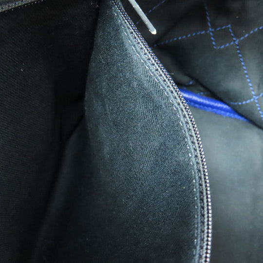 CHANEL Tote Bag Grained Calfskin Skin blue Wild stitch Silver Metal