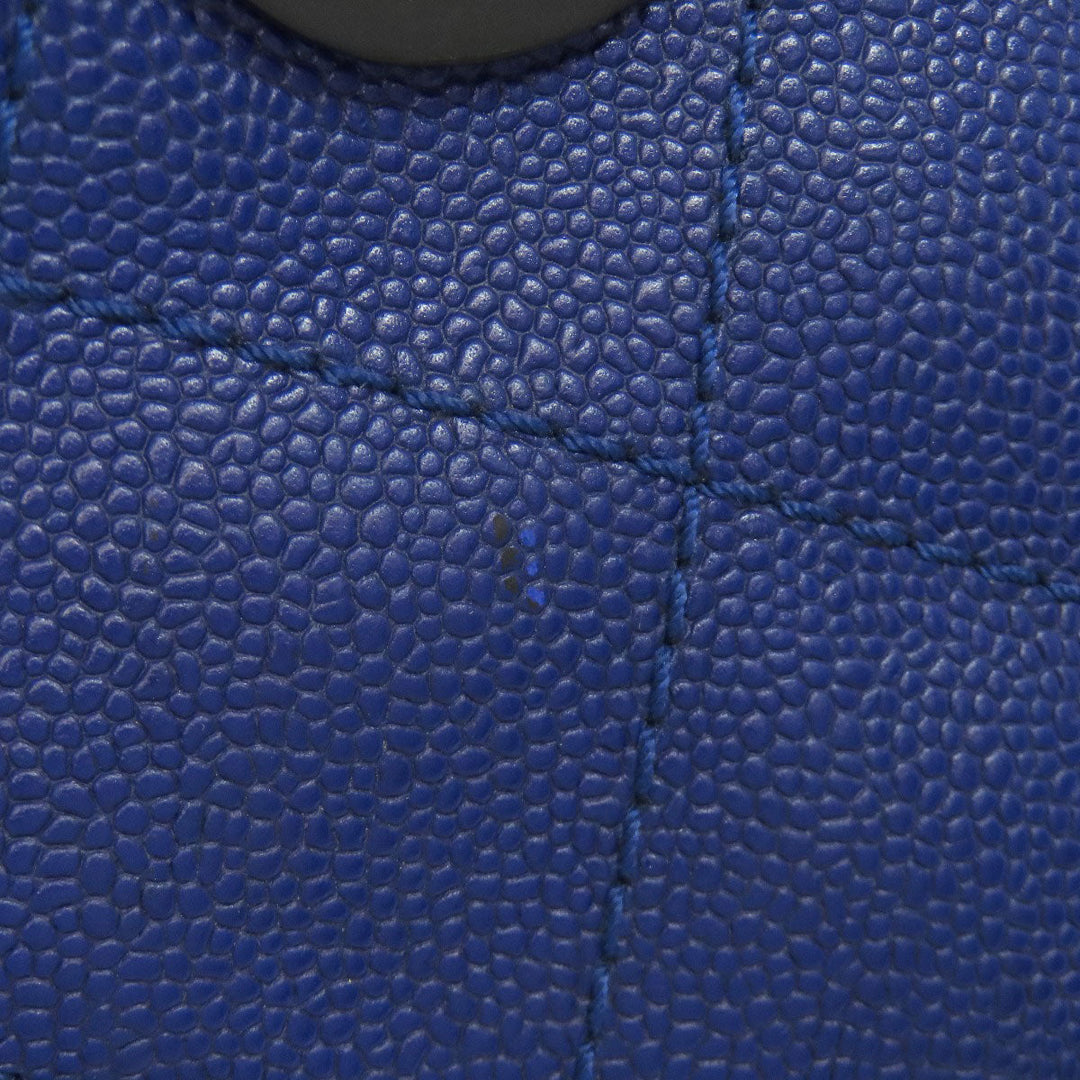 CHANEL Tote Bag Grained Calfskin Skin blue Wild stitch Silver Metal