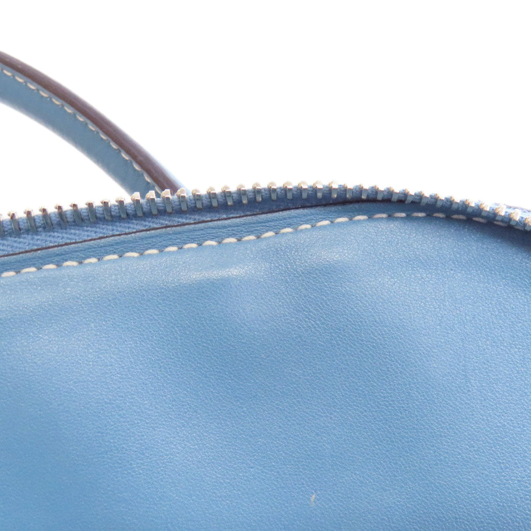 HERMES Handbag Taurillon Clemence blue Bolide 31 Blue Jean SilverMetal Women Used Authentic