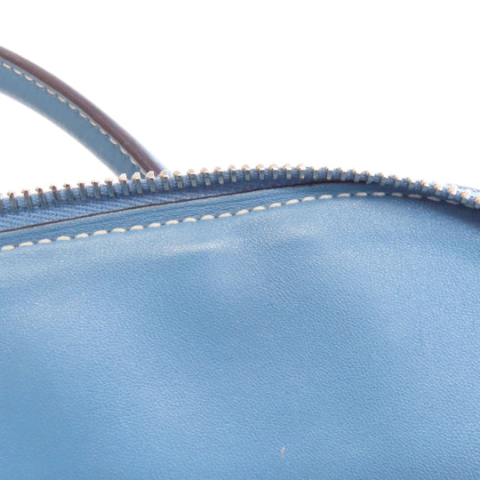 HERMES Handbag Taurillon Clemence blue Bolide 31 Blue Jean SilverMetal Women Used Authentic