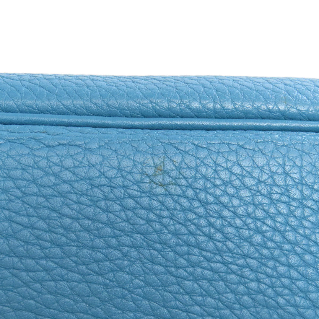 HERMES Handbag Taurillon Clemence blue Bolide 31 Blue Jean SilverMetal Women Used Authentic