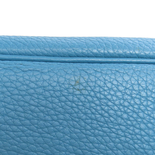 HERMES Handbag Taurillon Clemence blue Bolide 31 Blue Jean SilverMetal Women Used Authentic