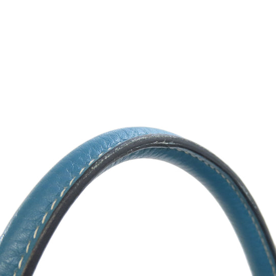 HERMES Handbag Taurillon Clemence blue Bolide 31 Blue Jean SilverMetal Women Used Authentic