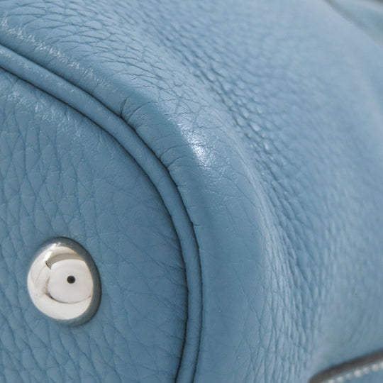 HERMES Handbag Taurillon Clemence blue Bolide 31 Blue Jean SilverMetal Women Used Authentic