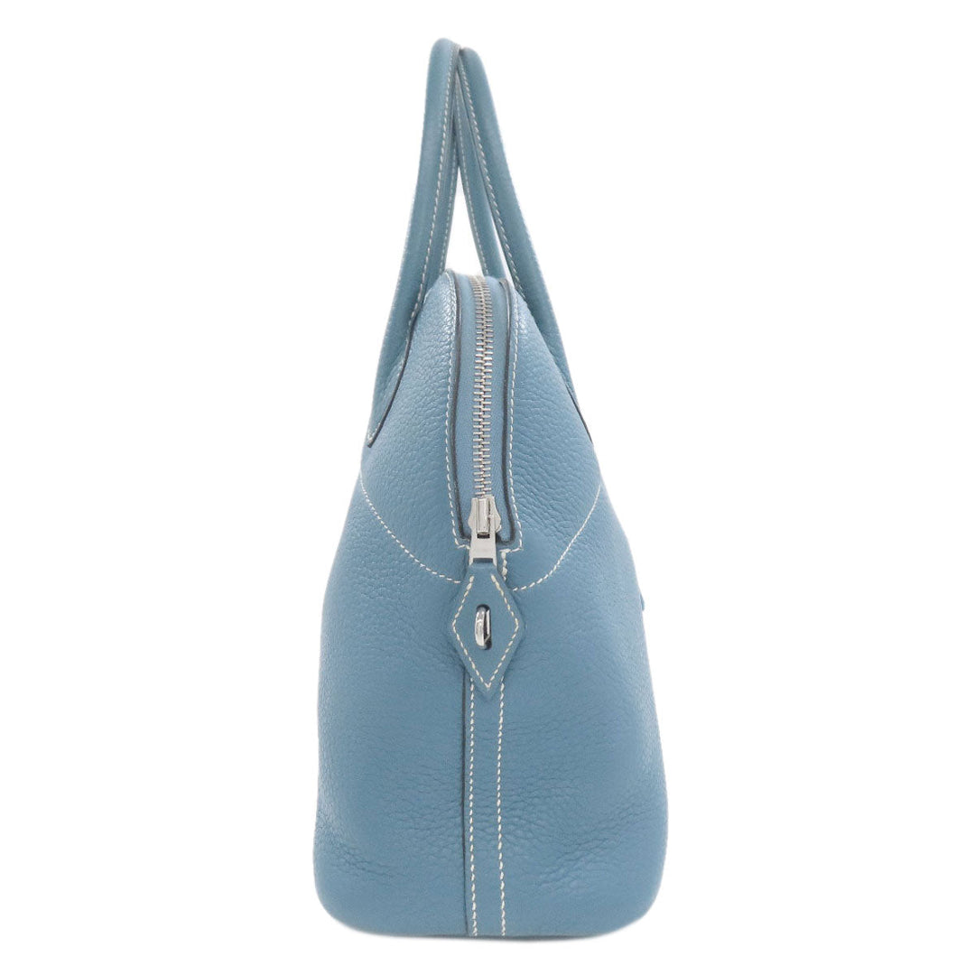 HERMES Handbag Taurillon Clemence blue Bolide 31 Blue Jean SilverMetal Women Used Authentic