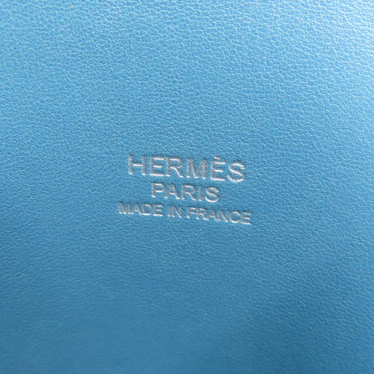 HERMES Handbag Taurillon Clemence blue Bolide 31 Blue Jean SilverMetal Women Used Authentic