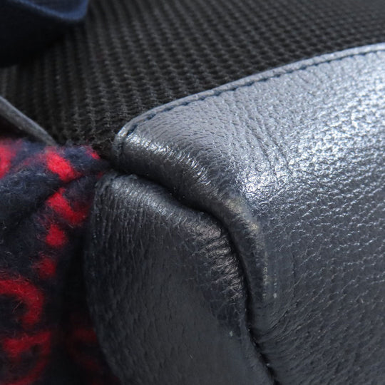GUCCI Backpack 598184 wool Navy GG wool Women Used Authentic