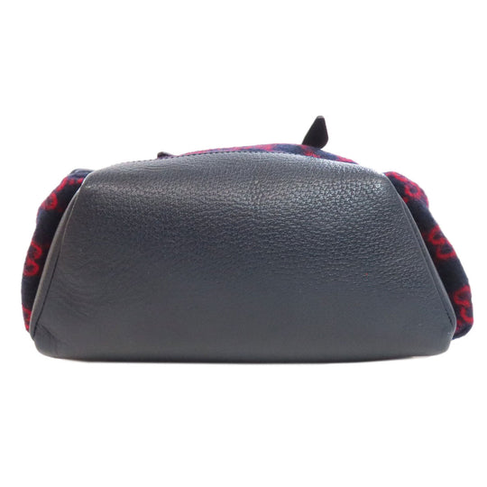 GUCCI Backpack 598184 wool Navy GG wool Women Used Authentic