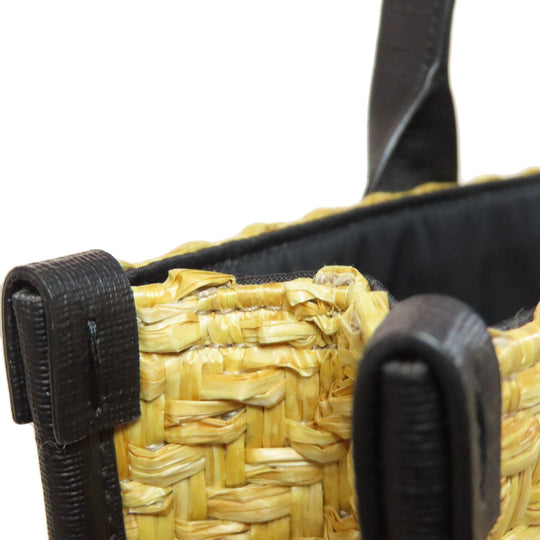 GUCCI Tote Bag 648841 straw beige Children 3D Apple Women Used Authentic