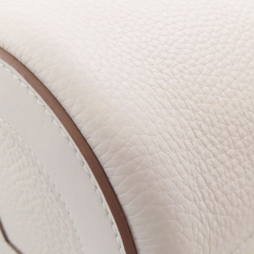 HERMES Handbag Taurillon Clemence, Swift white In the Loop 18 SilverMetal Women Used Authentic