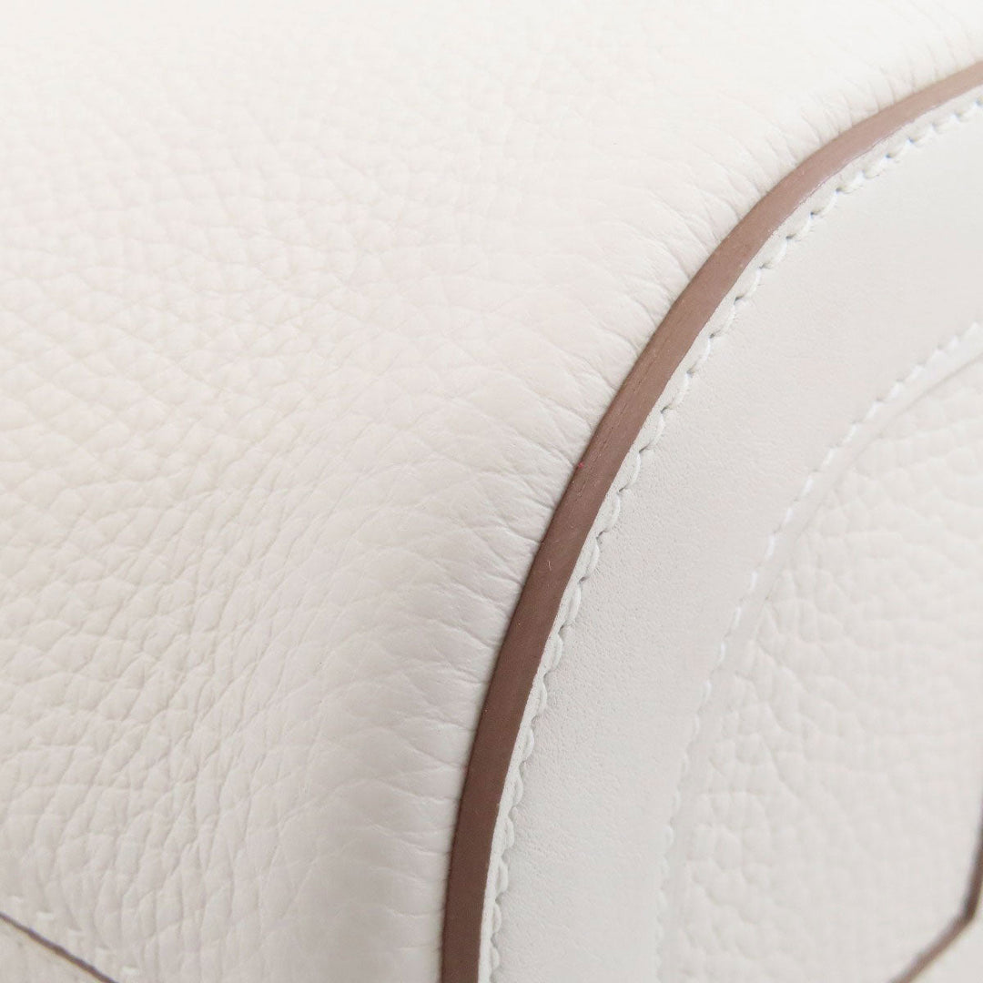 HERMES Handbag Taurillon Clemence, Swift white In the Loop 18 SilverMetal Women Used Authentic