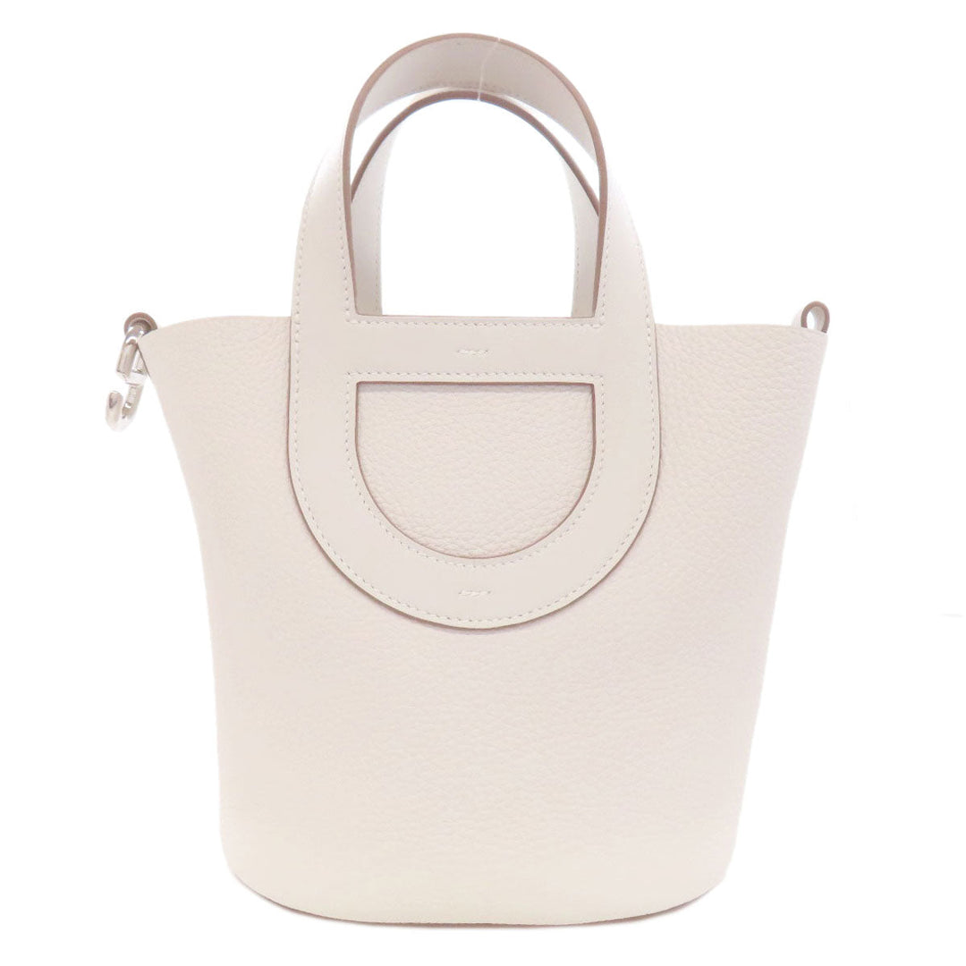 HERMES Handbag Taurillon Clemence, Swift white In the Loop 18 SilverMetal Women Used Authentic