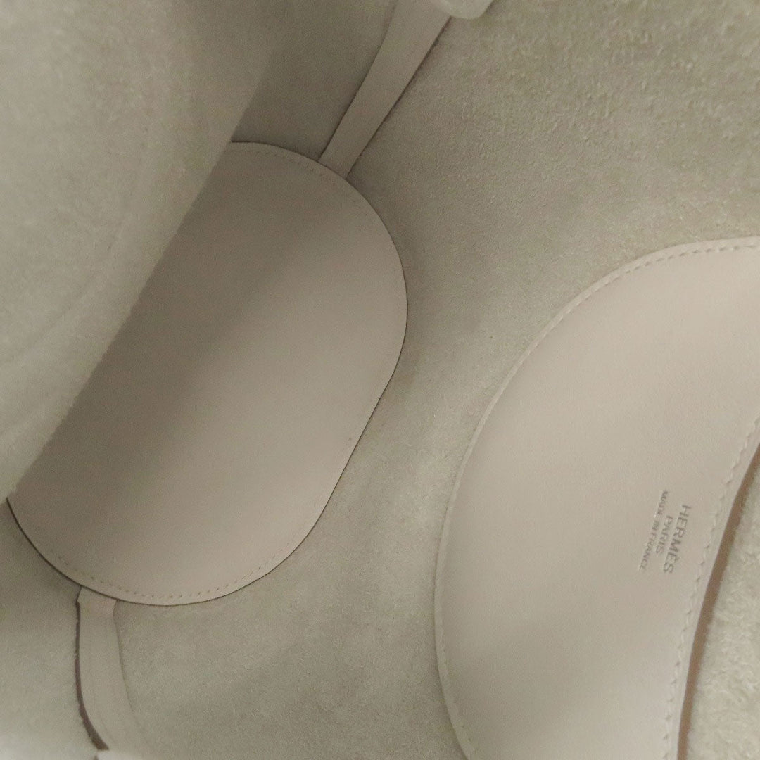 HERMES Handbag Taurillon Clemence, Swift white In the Loop 18 SilverMetal Women Used Authentic