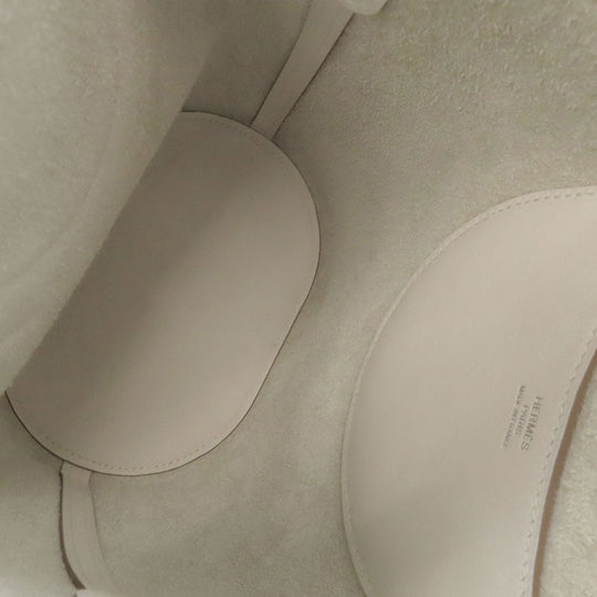 HERMES Handbag Taurillon Clemence, Swift white In the Loop 18 SilverMetal Women Used Authentic