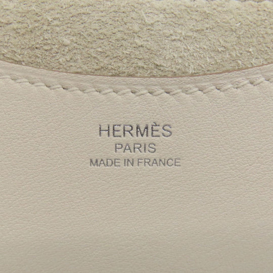 HERMES Handbag Taurillon Clemence, Swift white In the Loop 18 SilverMetal Women Used Authentic