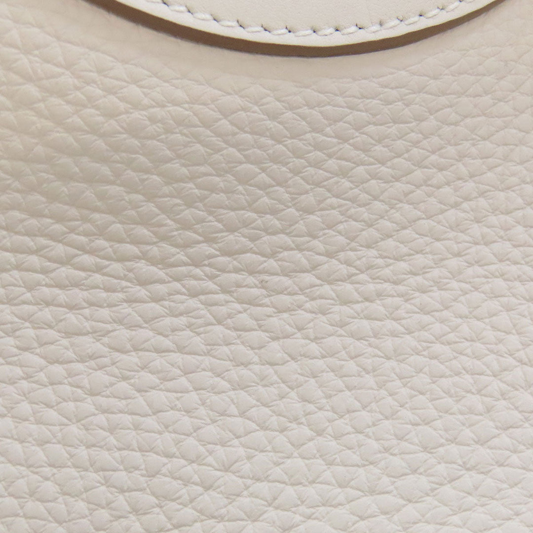 HERMES Handbag Taurillon Clemence, Swift white In the Loop 18 SilverMetal Women Used Authentic