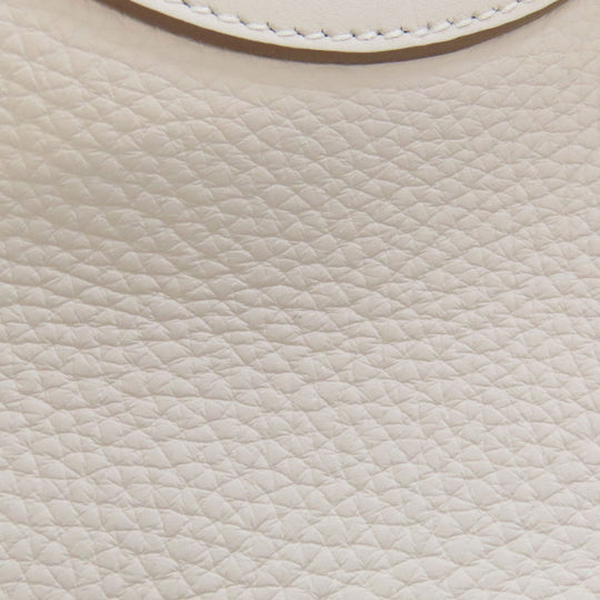 HERMES Handbag Taurillon Clemence, Swift white In the Loop 18 SilverMetal Women Used Authentic