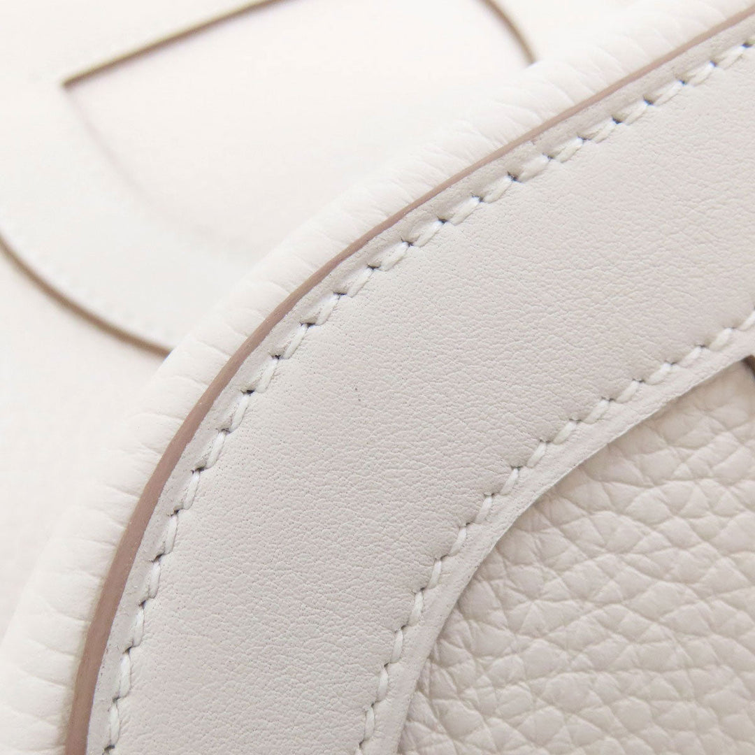HERMES Handbag Taurillon Clemence, Swift white In the Loop 18 SilverMetal Women Used Authentic