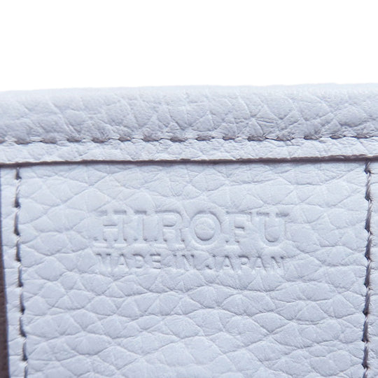 HIROFU Shoulder Bag leather blue logo Women Used Authentic