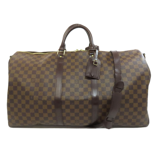 LOUIS VUITTON Boston Duffel bag N41414 Damier canvas Brown Keepall 55 bandouliere Women(Unisex) Used Authentic