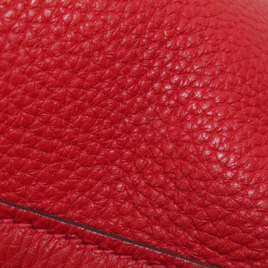 HERMES Handbag Taurillon Clemence Red Picotin Lock MM Rouge Kazak Silver Metal Women Used Authentic