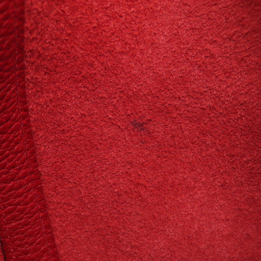 HERMES Handbag Taurillon Clemence Red Picotin Lock MM Rouge Kazak Silver Metal Women Used Authentic