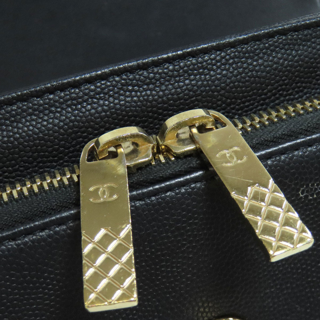 CHANEL Shoulder Bag grained calf leather , grained calfskin black Business Affinity 2WAY Women Used Authentic