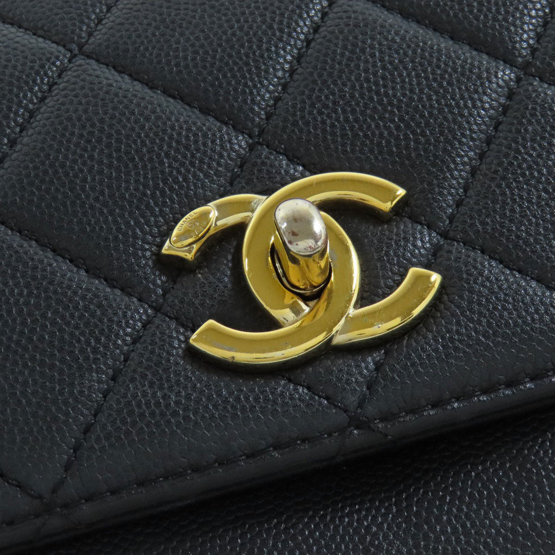 CHANEL Shoulder Bag grained calf leather , grained calfskin black Business Affinity 2WAY Women Used Authentic