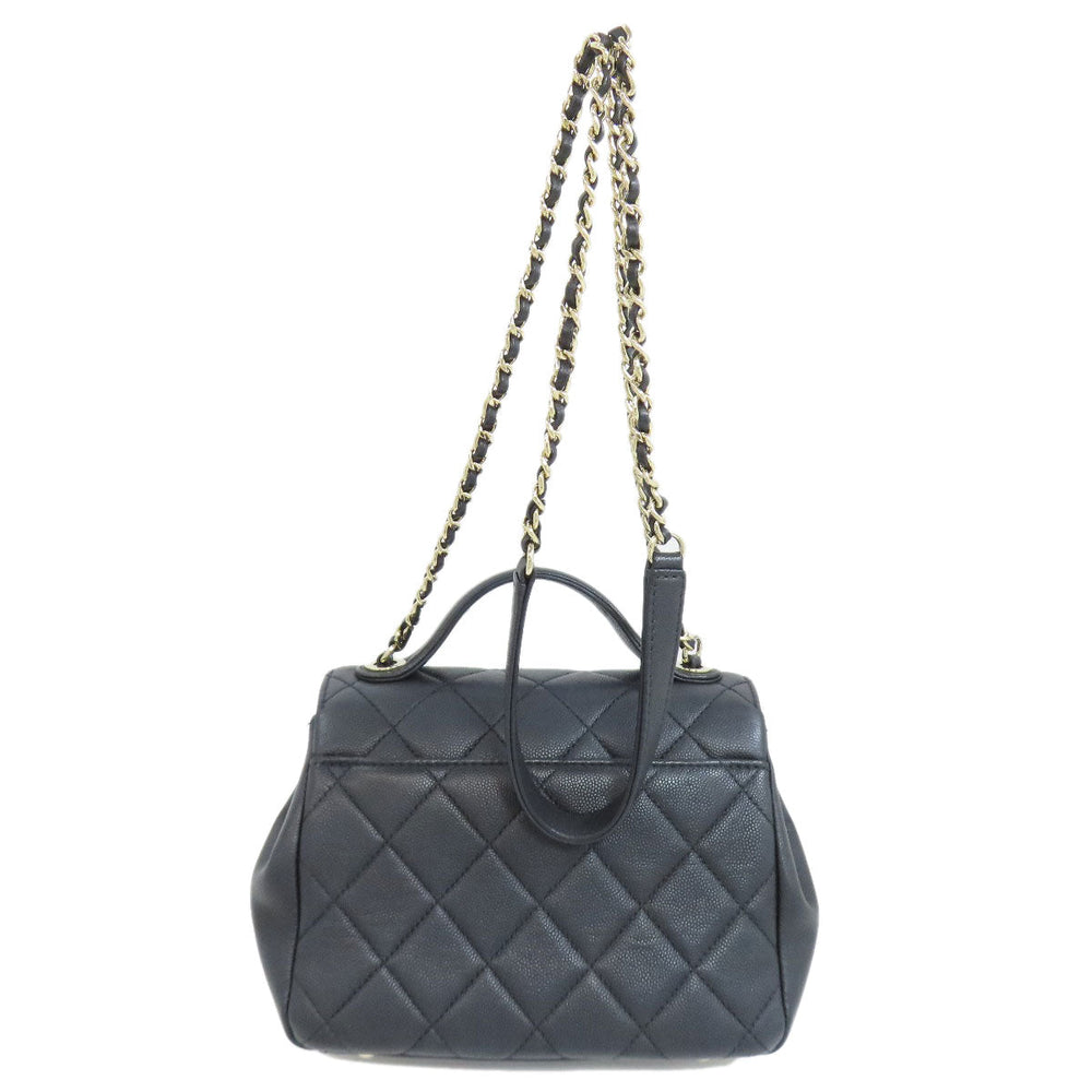 CHANEL Shoulder Bag grained calf leather , grained calfskin black Business Affinity 2WAY Women Used Authentic