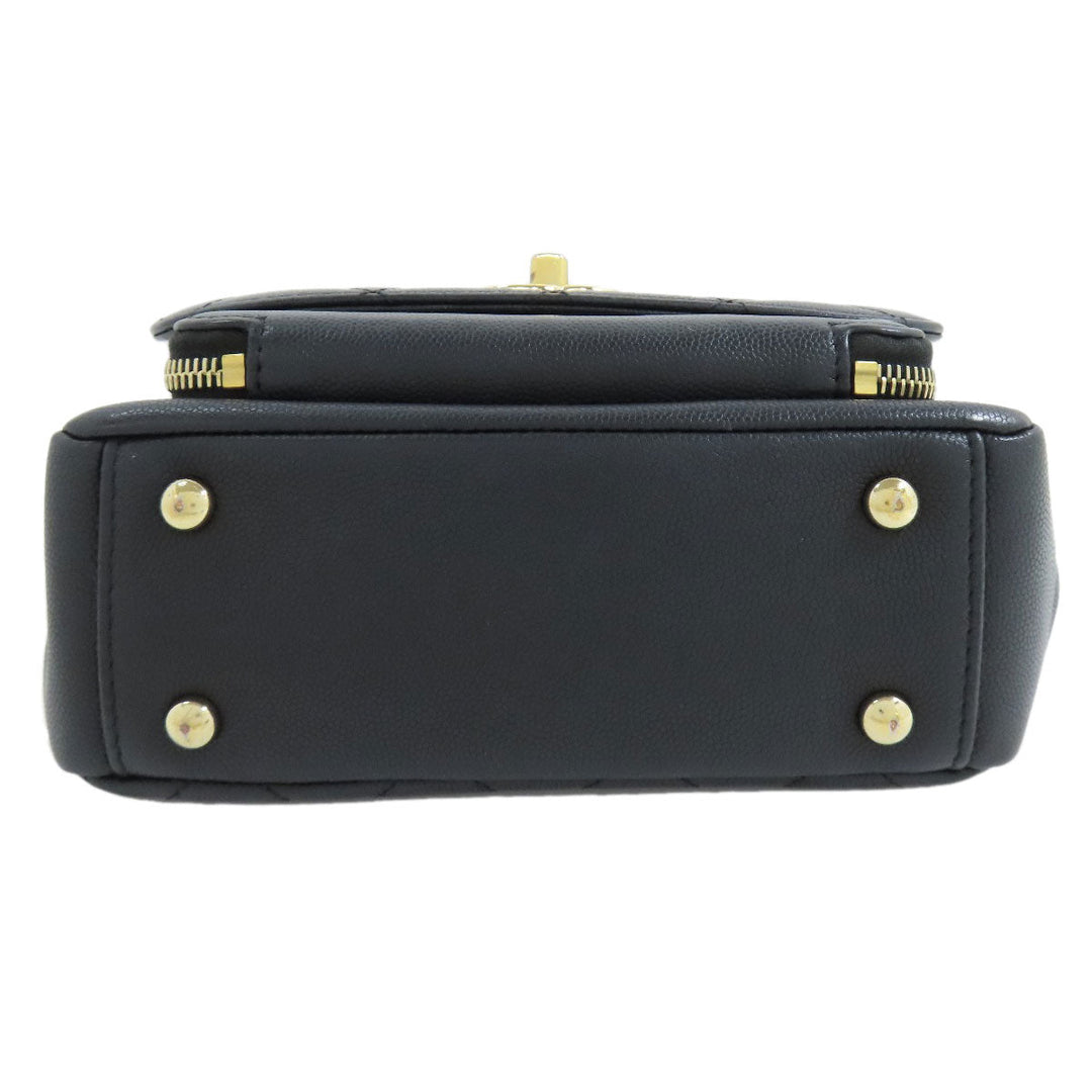 CHANEL Shoulder Bag grained calf leather , grained calfskin black Business Affinity 2WAY Women Used Authentic