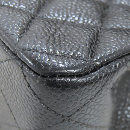 CHANEL Shoulder Bag Grained Calfskin Skin black ChainShoulder Gold Metal