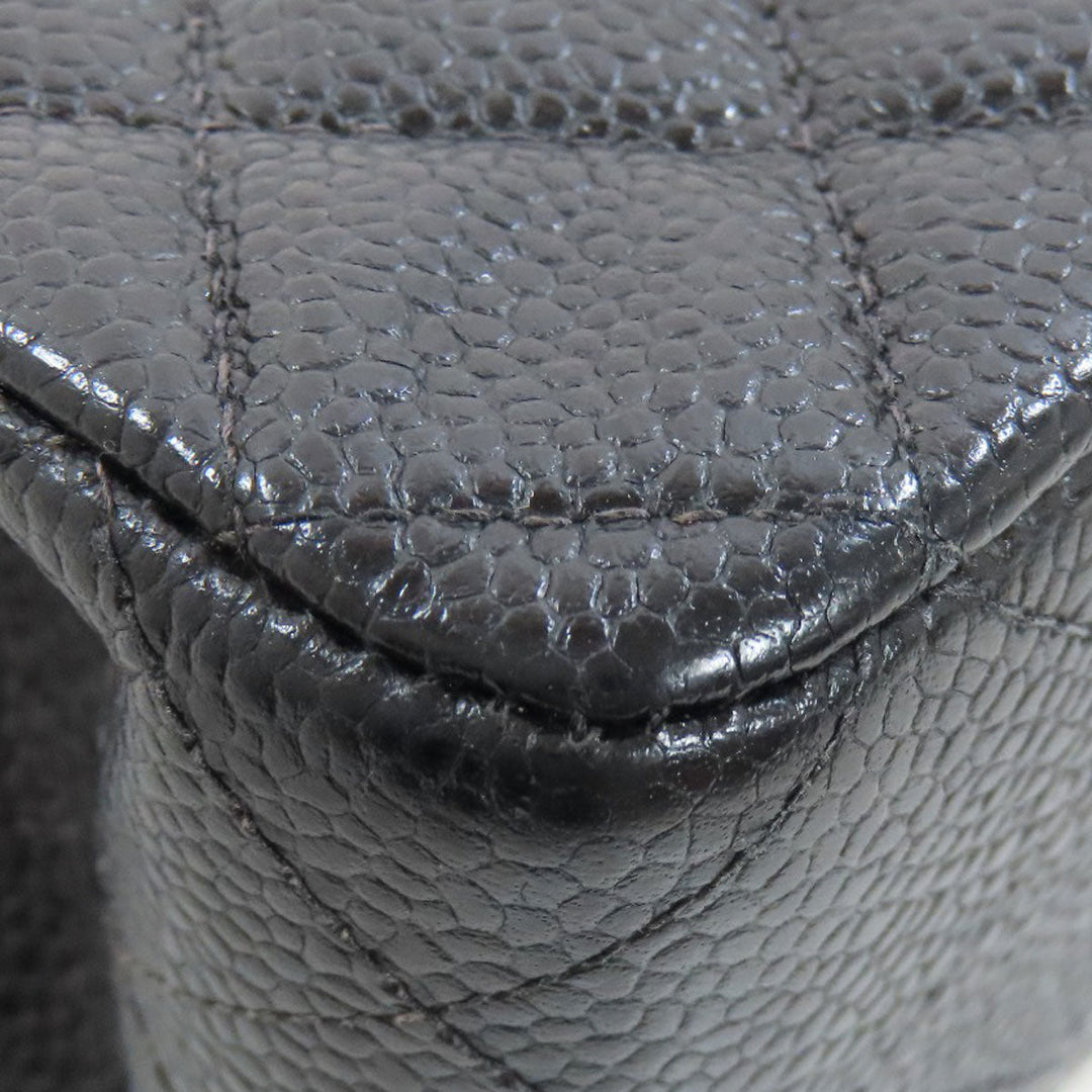 CHANEL Shoulder Bag Grained Calfskin Skin black ChainShoulder Gold Metal