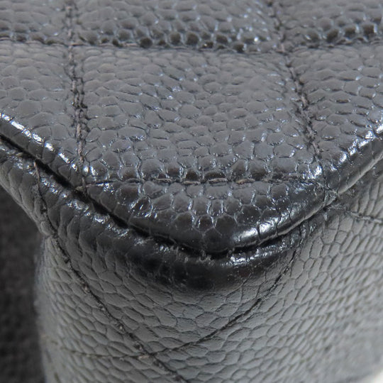 CHANEL Shoulder Bag Grained Calfskin Skin black ChainShoulder Gold Metal