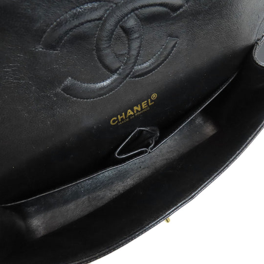 CHANEL Shoulder Bag Grained Calfskin Skin black ChainShoulder Gold Metal