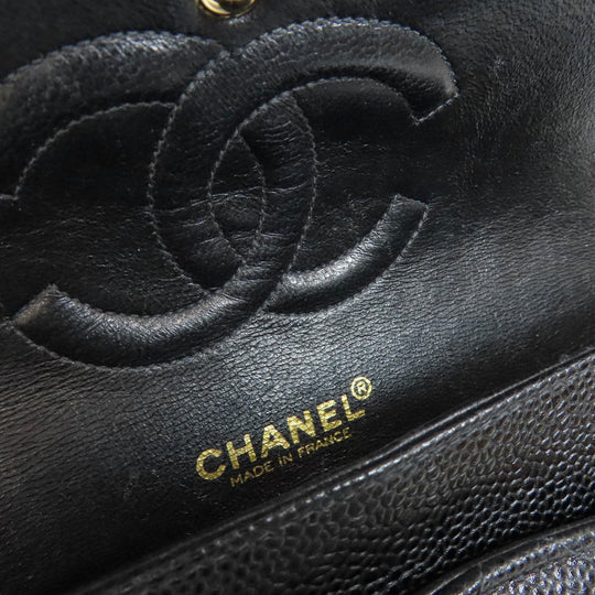 CHANEL Shoulder Bag Grained Calfskin Skin black ChainShoulder Gold Metal