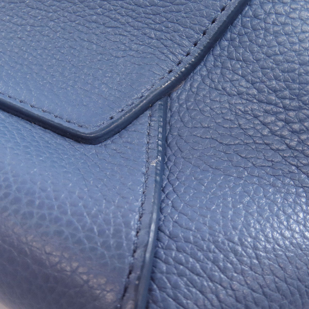 CELINE Shoulder Bag Calfskin blue Sangle Bucket Small