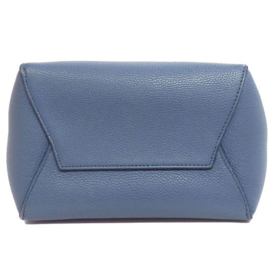 CELINE Shoulder Bag Calfskin blue Sangle Bucket Small