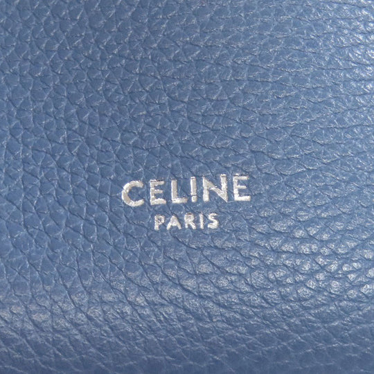 CELINE Shoulder Bag Calfskin blue Sangle Bucket Small