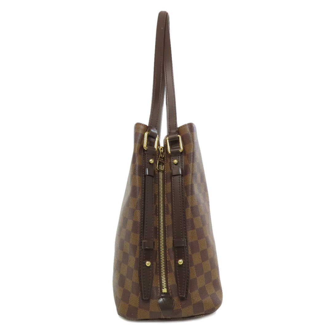 LOUIS VUITTON Tote Bag N41108 Damier canvas Brown Hippo Rivington Women Used Authentic