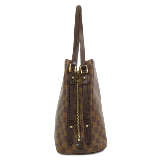 LOUIS VUITTON Tote Bag N41108 Damier canvas Brown Hippo Rivington Women Used Authentic