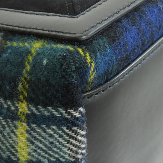 BALENCIAGA Handbag 339933 wool green Navy kabas S Women Used Authentic