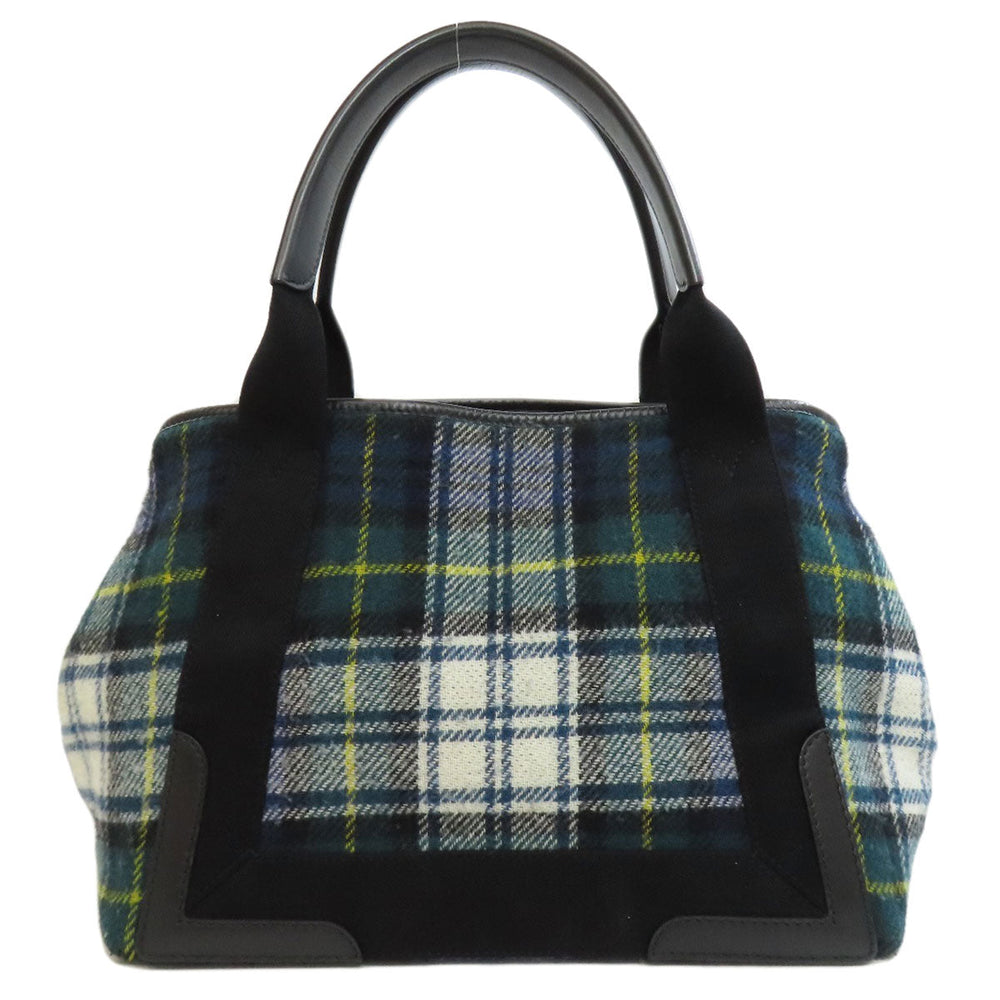 BALENCIAGA Handbag 339933 wool green Navy kabas S Women Used Authentic
