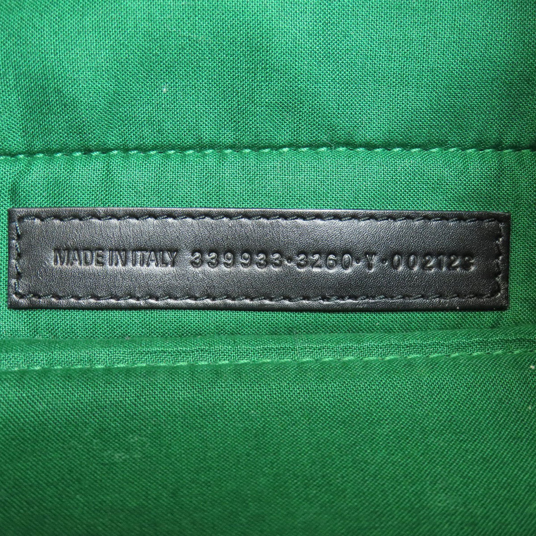BALENCIAGA Handbag 339933 wool green Navy kabas S Women Used Authentic