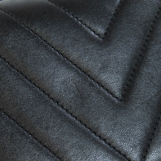 CHANEL Shoulder Bag lambskin black Vstitch Gold Metal 2WAY