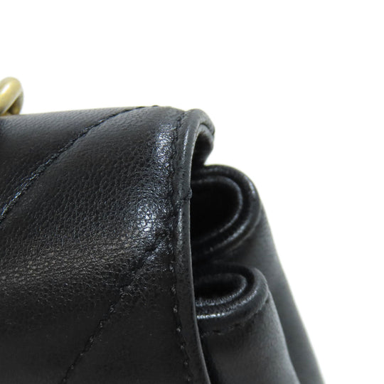 CHANEL Shoulder Bag lambskin black Vstitch Gold Metal 2WAY